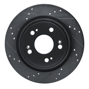 Acura RLX Brake Rotor (1) - Rear Left - R1 Concepts - Drilled & Slotted - Black - `14-`20 Acura RLX Brake Rotor (1) - Rear Left - R1 Concepts - Drilled & Slotted - Black - `14-`20